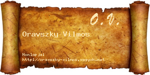 Oravszky Vilmos névjegykártya